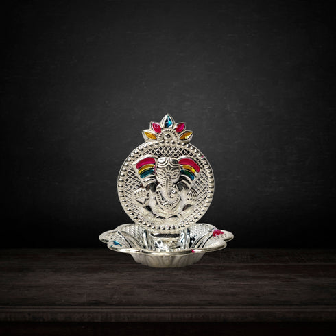 Pure Silver Ganesh Agarbatti Stand 12.8g